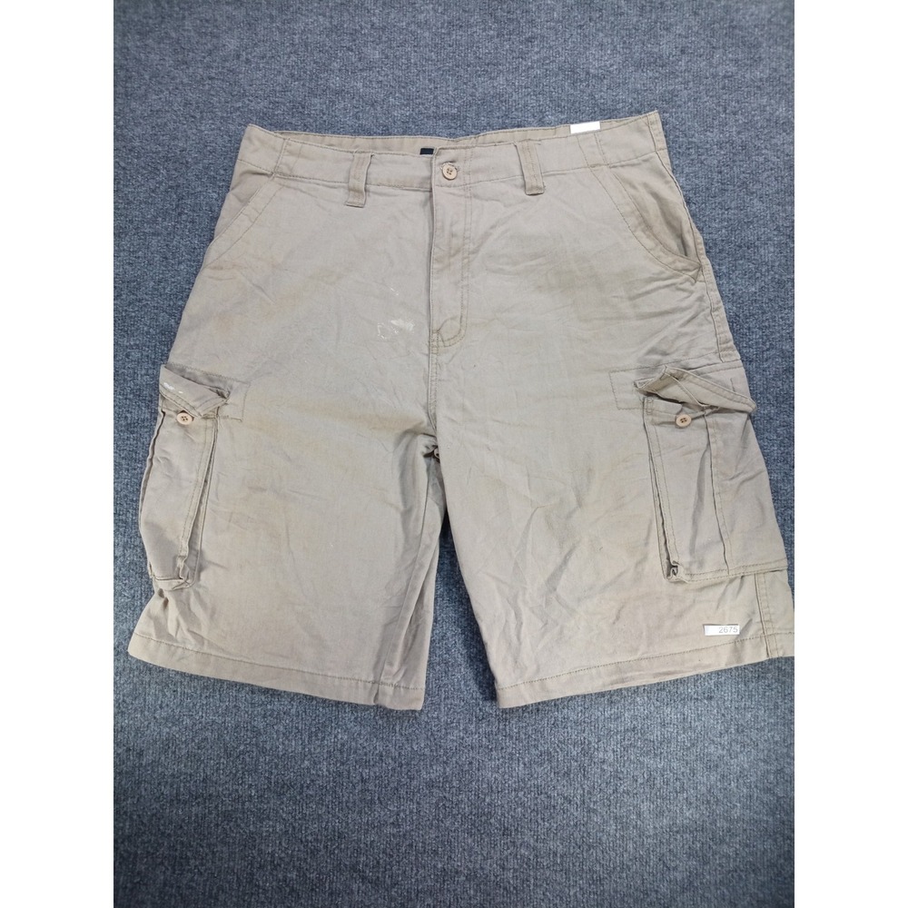 Beverly Hills Polo Club Cargo Shorts Men's 36 Tan Ripstop Utility Casual Hiking